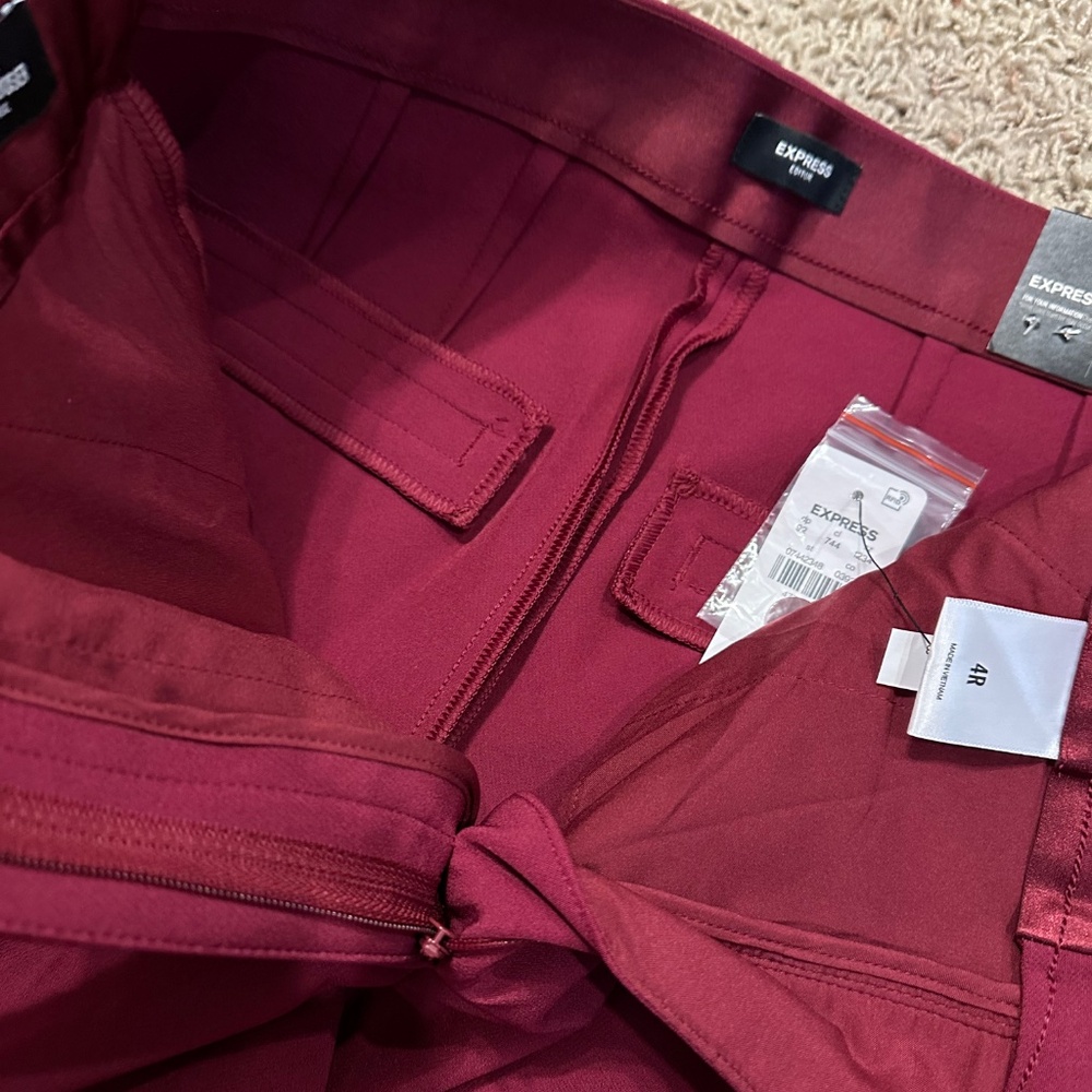 NWT Express Editor High Rise Flare Pants - 4R - Berry - Picture 7 of 14